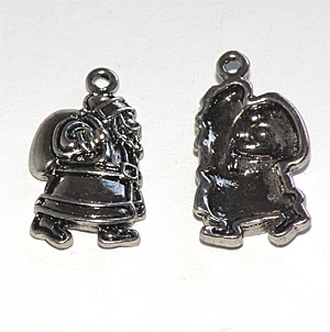 Antiksilverfärgad berlock jultomte 24×13 mm
