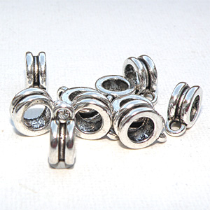 Silverfärgad berlockhållare / mellandel med ögla 11×8 mm