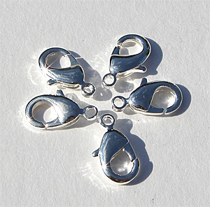 Silverfärgat karbinlås 12 mm