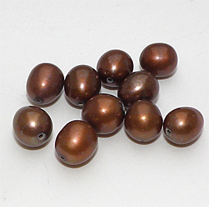 Sötvattenspärla nugget brun 7-8 mm