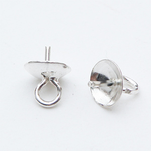 Sterling Silver pärlskål med ögla 3 mm
