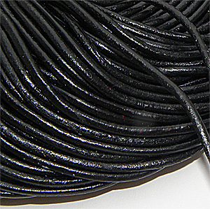 Äkta lädersnöre svart 3 mm