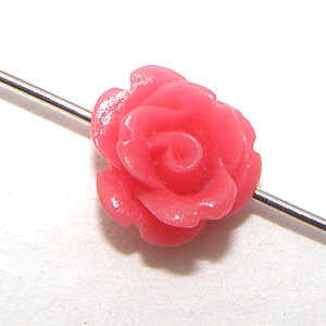 Syntetisk korall ros rosa 11 mm