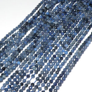 Hel sträng – Afrikansk blå jaspis facetterad rund 3 mm