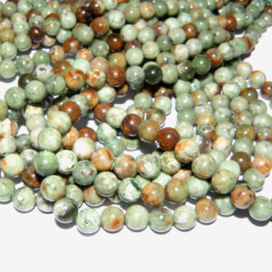 Hel sträng - Grön opal slät rund 6 mm