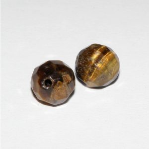 Tigeröga halvborrad facetterad rund 8 mm